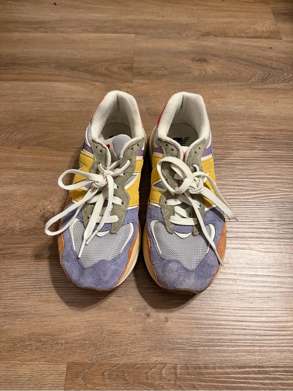New Balance Multicolor Suede & Mesh Sneakers - Yellow, Purple, Blue, Red - Picture 4 of 6